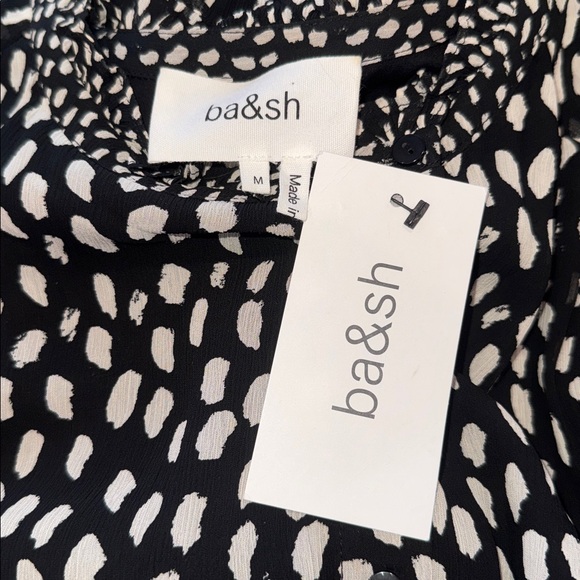 NWT BA&SH Bianca Midi Dress Polka Dot Black White Medium - Picture 12 of 16